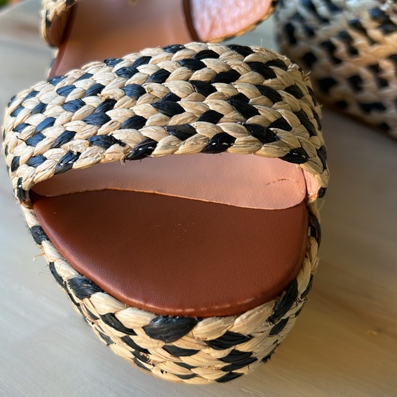 Robert Clergerie Rafia Double Band Platform Slides - Picture 13 of 13